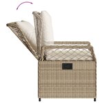vidaXL Ensemble à manger de jardin et coussins 3 Pièces Beige poly rotin