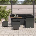 vidaXL Ensemble de canapé de jardin 8 Pièces Noir polyrotin