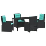 vidaXL Ensemble de jardin 5 pièces en poly rattan noir