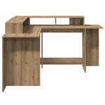 vidaXL Bureau avec lumières LED chêne artisanal bois d'ingénierie