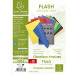 Paquet De 10 Chemises Flash 220 100  Recyclé - 24x32cm - Couleurs Assorties - X 10 - Exacompta