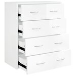 vidaXL Buffet avec 4 tiroirs 60x30 5x71 cm Blanc brillant