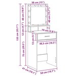vidaXL Table de Toilette avec tiroir Chêne artisanal 50 x 41 x 135 cm
