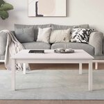 vidaXL Table basse Blanc 100x100x40 cm Bois massif de pin