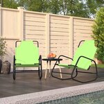 vidaXL Chaises longues à bascule 2 Pièces Vert Acier et textilène