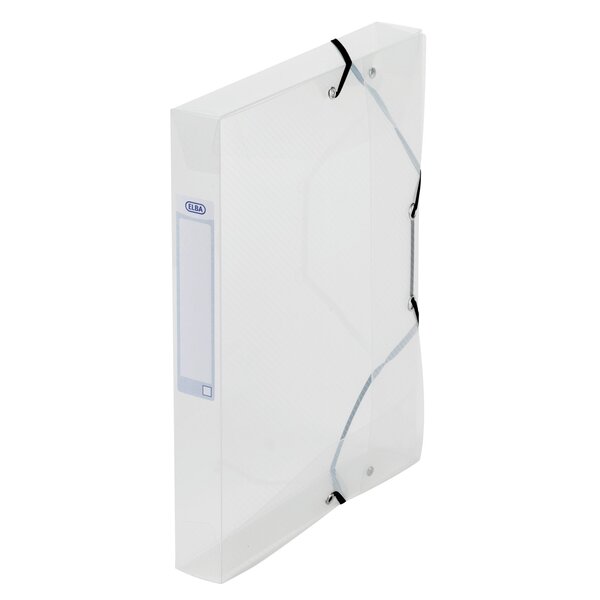 Chemise box plastique oxford 24 x 32 cm dos 4 cm incolore - lot de 9