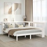 vidaXL Lit bibliothèque sans matelas blanc 140x190 cm bois pin massif