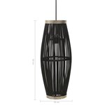 Vidaxl lampe suspendue noir osier 40 w 25x62 cm ovale e27