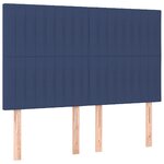 vidaXL Sommier à lattes de lit et matelas et LED Bleu 140x200 cm Tissu