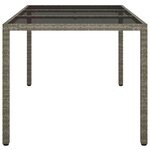 vidaXL Table de jardin pour repas Gris 150 x 90 x 75 cm Poly rotin