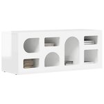 vidaXL Meuble TV Blanc brillant 100 x 35 x 40 cm Bois d'ingénierie