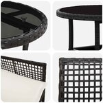 vidaXL Ensemble de salle à manger pour jardin 5 Pièces Noir Poly rotin