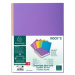 Paquet De 10 Chemises À Soufflet Dos Toilé Rock''s 320g/m2 - 24x32cm - Couleurs Assorties - X 10 - Exacompta