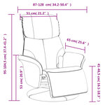 vidaXL Fauteuil inclinable de massage repose-pieds gris similicuir