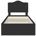 vidaXL Cadre de lit avec tiroir Noir 100 x 200 cm Bois d'ingénierie