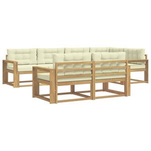vidaXL Ensemble de canapés d'extérieur 6 pc Blanc et crème Polyester