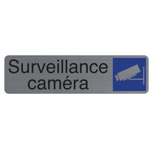 Plaque Adhésive Imitation Aluminium Surveillance Camera 16 5x4 4 Cm - Gris - Exacompta