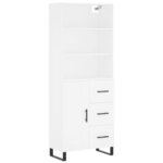 vidaXL Buffet haut Blanc 69 5x34x180 cm Bois d'ingénierie