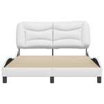 vidaXL Cadre de lit sans matelas Hvar blanc 140x190 cm similicuir