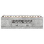 vidaXL Lit de jour avec tiroirs sans matelas gris béton 100x200 cm