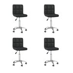 vidaXL Chaises pivotantes à manger lot de 4 noir similicuir
