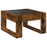 vidaXL Table basse avec LED infini chêne fumé 50x53x30 cm