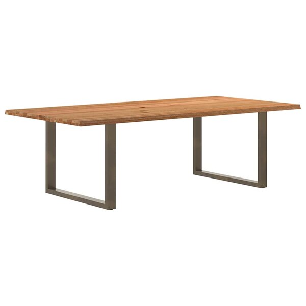 vidaXL Table à manger et bord naturel bois massif chêne rectangulaire
