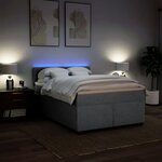 vidaXL Sommier à lattes de lit avec matelas Gris clair 140x200cm Tissu