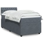 vidaXL Sommier à lattes de lit et matelas Gris foncé 90x200 cm Velours