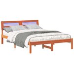 vidaXL Cadre de lit avec tête de lit Brun cire 140 x 190 cm Pin massif