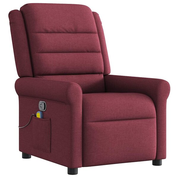 vidaXL Fauteuil de massage inclinable Rouge bordeaux Tissu