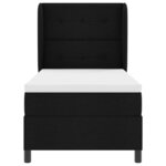 vidaXL Lit à ressorts avec matelas Noir 80 x 200 cm tissu