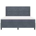 vidaXL Lit à ressorts avec tête de lit Gris foncé 180 x 200 cm Velours