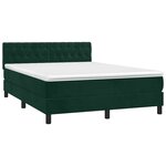 vidaXL Sommier à lattes de lit et matelas Vert foncé 140x190cm Velours
