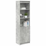 vidaXL Buffet haut gris béton 50x35x180 cm bois d'ingénierie