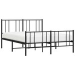 vidaXL Cadre de lit métal sans matelas avec pied de lit noir 135x190cm