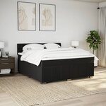 vidaXL Sommier à lattes de lit avec matelas Noir 180x200 cm Tissu