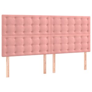vidaXL Têtes de lit 4 Pièces Rose 100x5x78/88 cm Velours