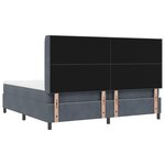vidaXL Lit à Ressorts avec Matelas LED Gris foncé 200 x 200 cm Velours