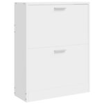 vidaXL Meuble à chaussures en bois avec 2 compartiments Blanc