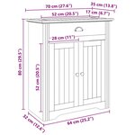 vidaXL Cabinet de salle de bain BODO Marron miel 70 x 35 x 80 cm