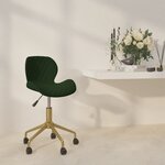 Vidaxl chaise pivotante de salle à manger vert foncé velours