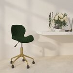 vidaXL Chaise pivotante de salle à manger Vert foncé Velours