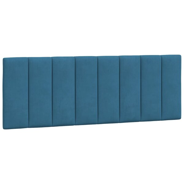 vidaXL Coussin de tête de lit bleu 120 cm velours