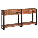 vidaXL Tables console (Set de 2) avec tiroirs - Couleurs variées  en bois massif recyclé