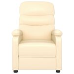 vidaXL Fauteuil inclinable Crème Similicuir