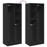 vidaXL Garde-robe noir 80x50x200 cm bois d'ingénierie