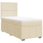 vidaXL Sommier à lattes de lit avec matelas Crème 80x200 cm Tissu