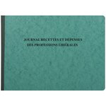 Piqûre 27x38cm Journal Recettes Dépenses Professions libérales 80 pages Aléatoire EXACOMPTA