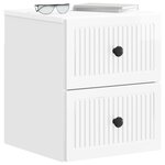 vidaXL Cabinet de chevet mural 2 pièces Blanc brillant
